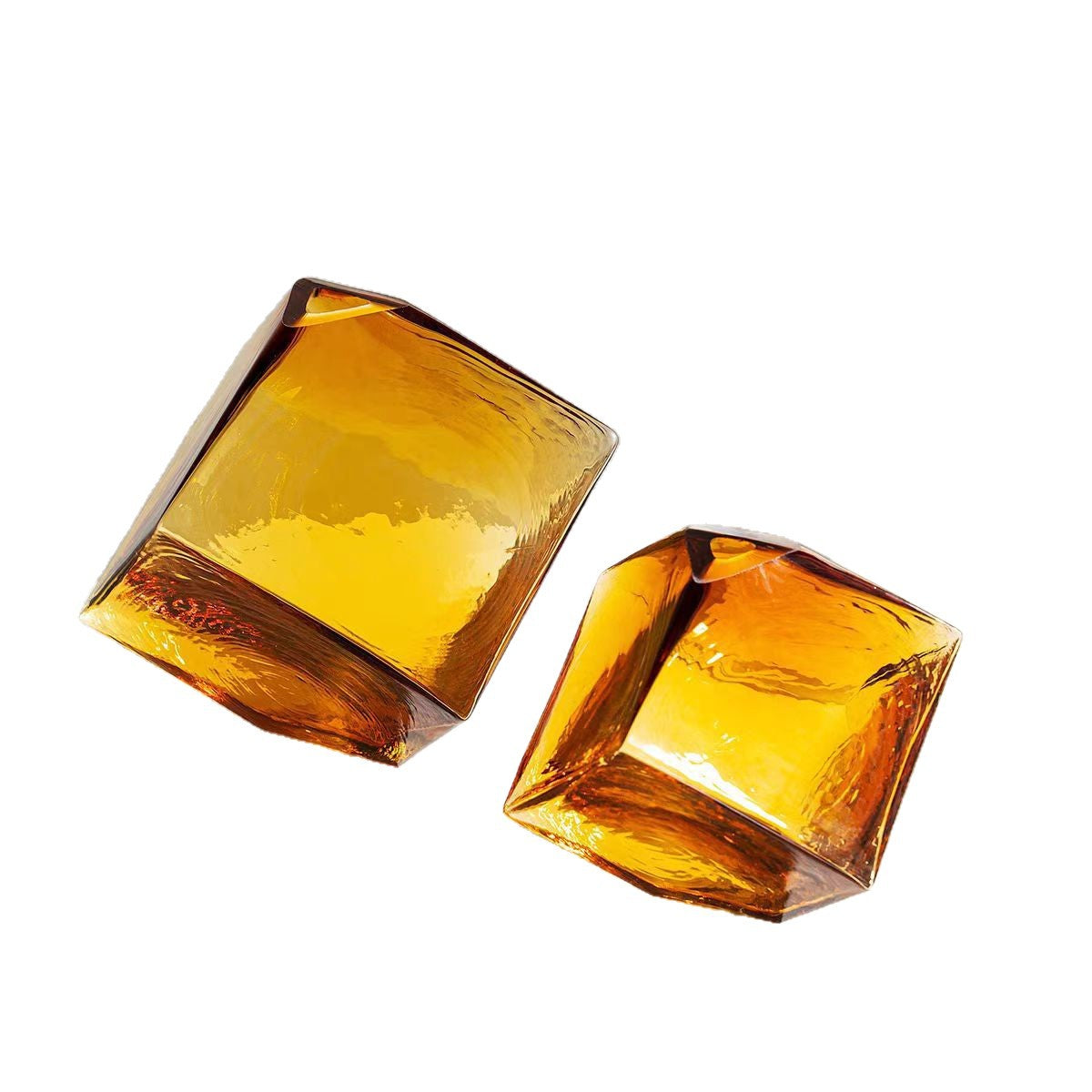 Sun Lake Supply Minimalist Geometric Glass Flower Vase - Sculptural Modern Home Accent