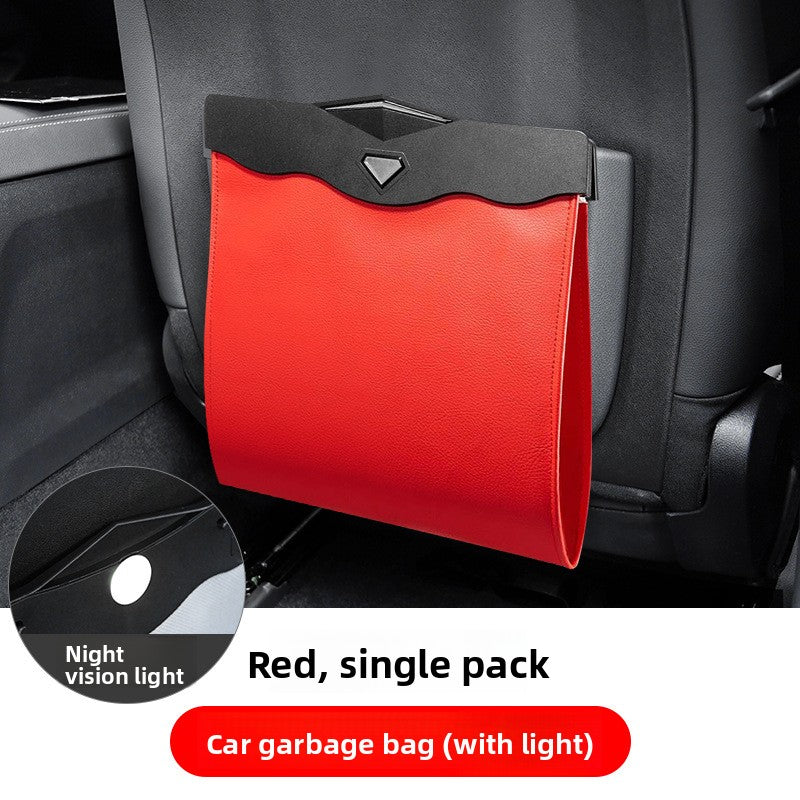 Sun Lake Leather Car Storage Bag Sleek Mounted Fabric Design