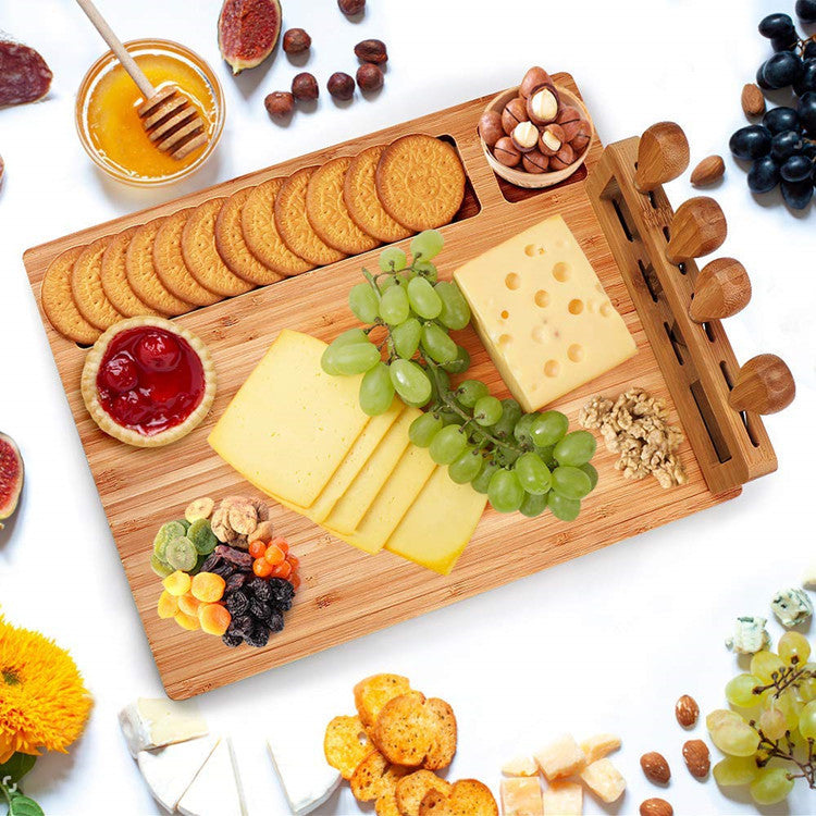 Sun Lake Supply Bamboo Wooden Cheese & Charcuterie Board Serving Tray