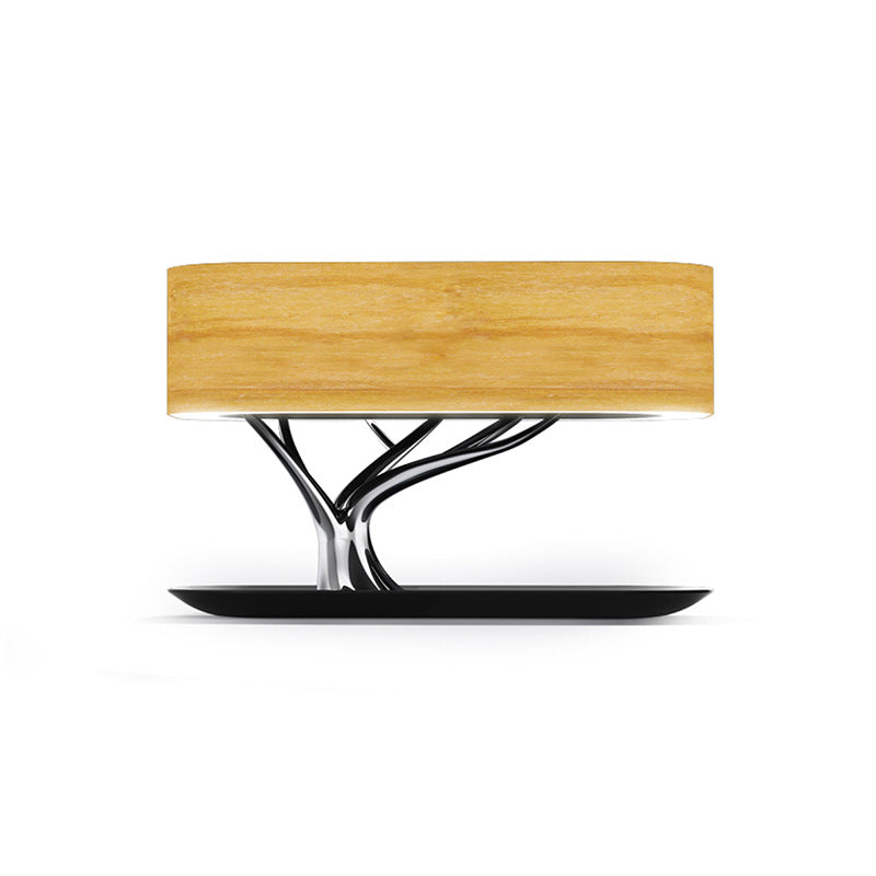Modern Wood Table Lamp with Wireless Charging ? LED Bedside Nightstand Light