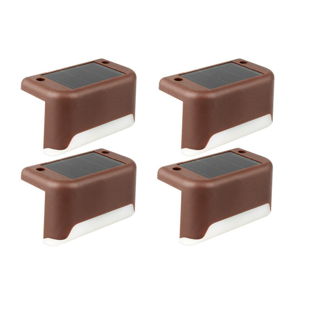 Solar-powered step lights and outdoor garden lights