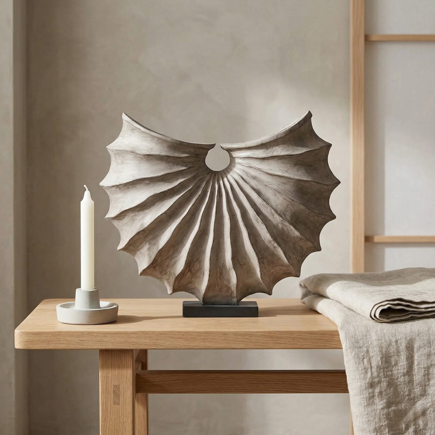 Abstract Conch Shell Resin Sculpture | Wabi-Sabi Chinoiserie Decorative Ornament | Table Art Decor
