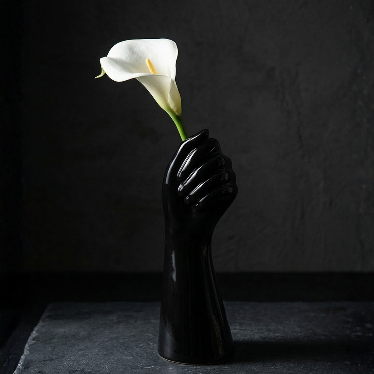 Abstract Hand Ceramic Vase | Minimalist Sculptural Flower Vase | Boho Home Decor | White Black