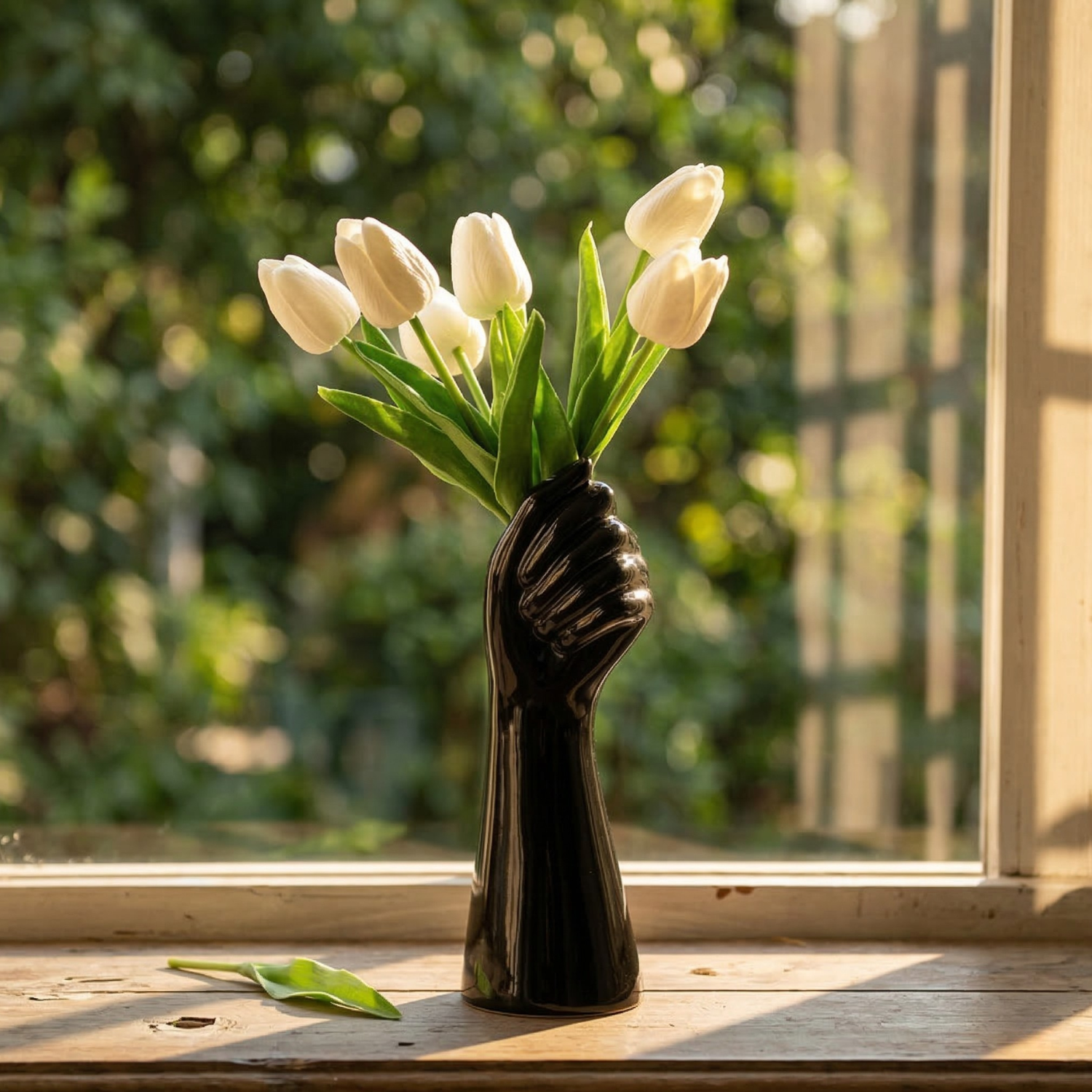 Abstract Hand Ceramic Vase | Minimalist Sculptural Flower Vase | Boho Home Decor | White Black