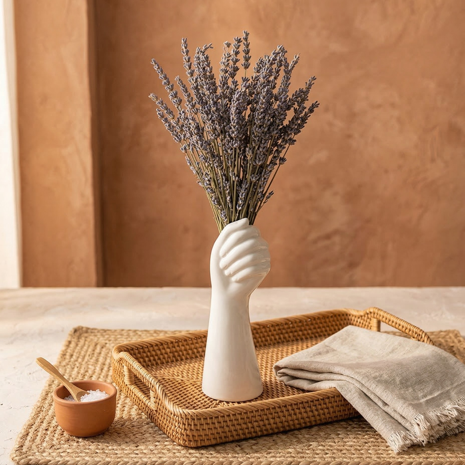 Abstract Hand Ceramic Vase | Minimalist Sculptural Flower Vase | Boho Home Decor | White Black