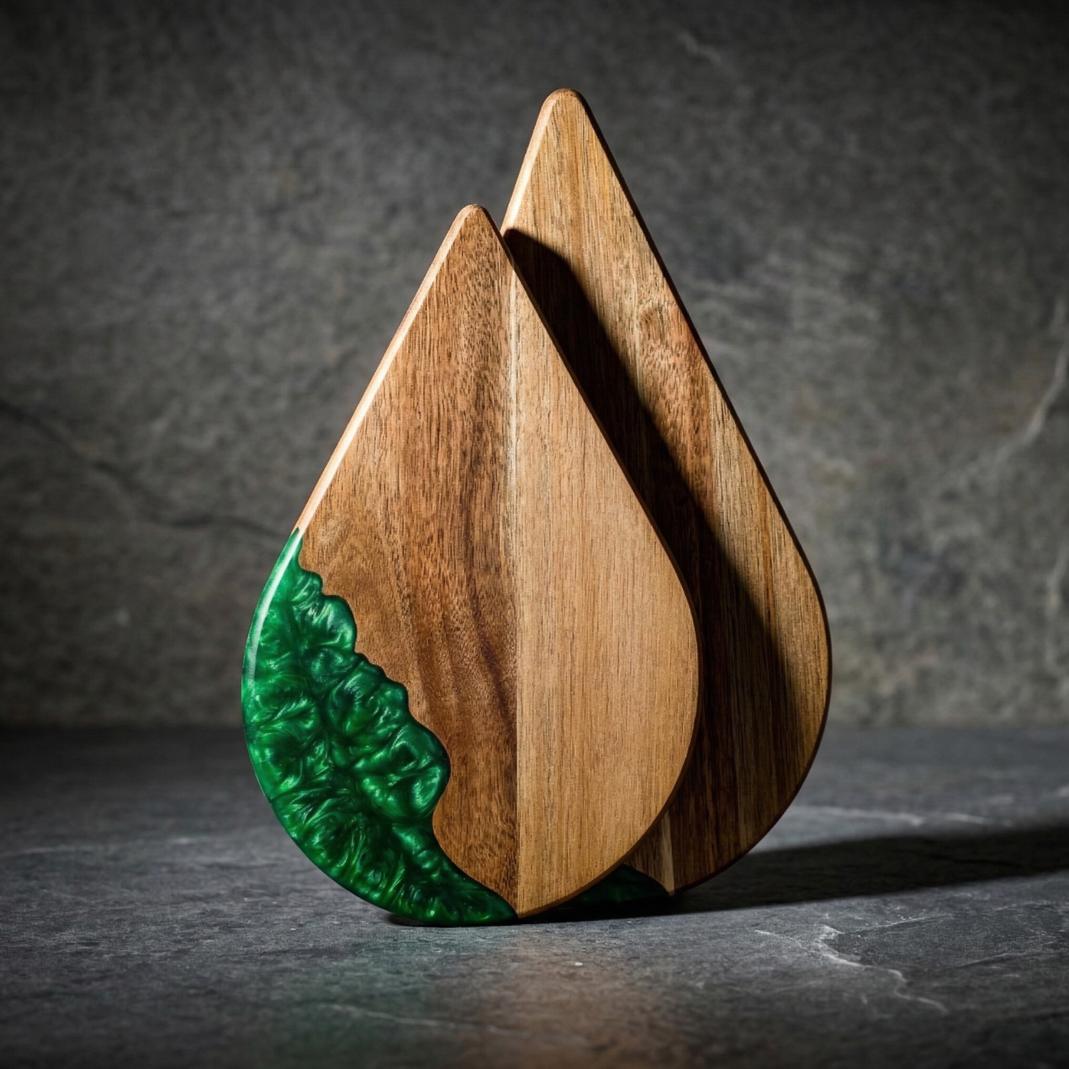 Acacia Wood & Resin Cutting Board – Pine Nut Shape Decorative Kitchen Chopping Board