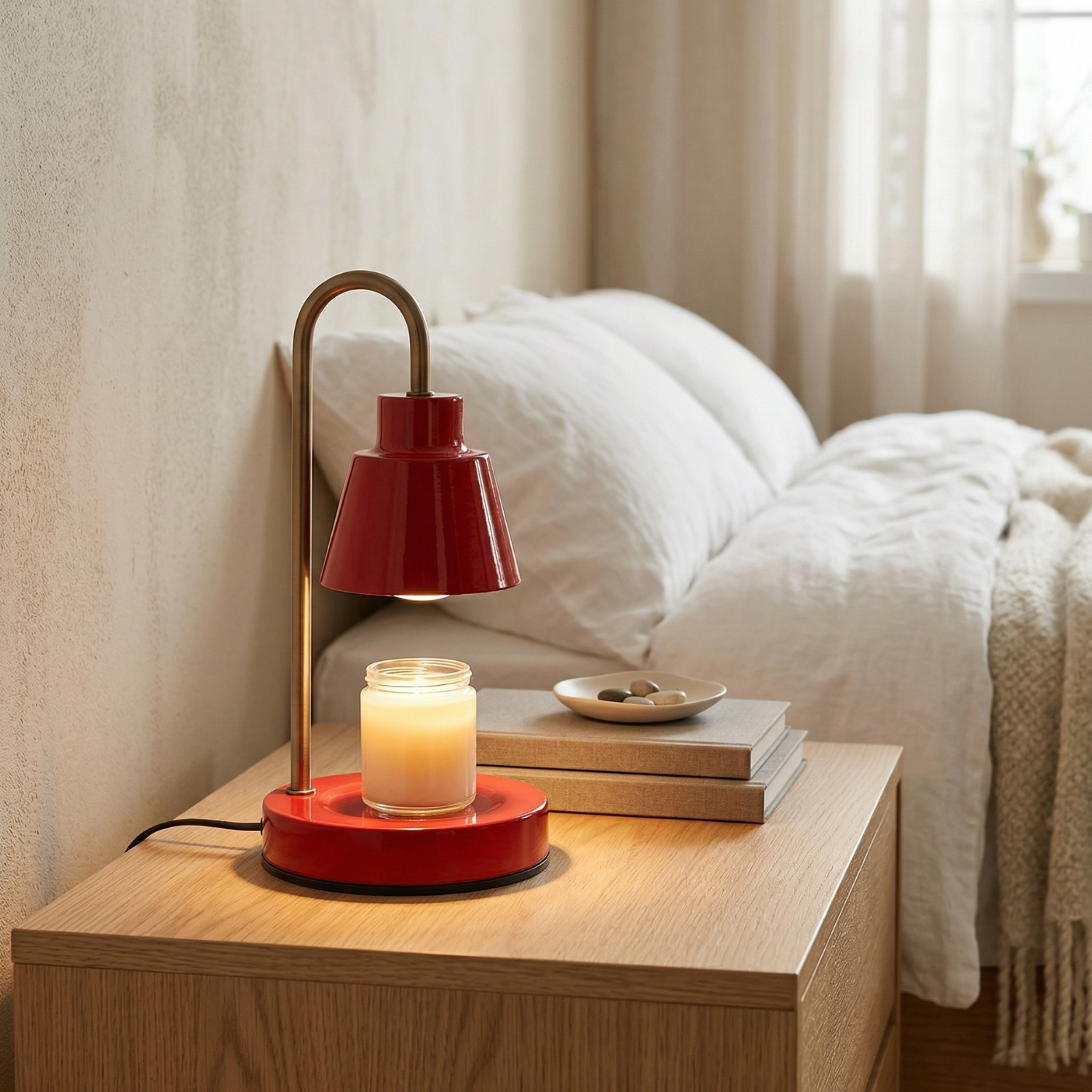 Adjustable Timer Candle Warmer Lamp Wax Melt Lamp with Dimmer Nordic Metal Candle Lamp Aromatherapy Night Light Candle Heater for Bedroom Desk Home Decor