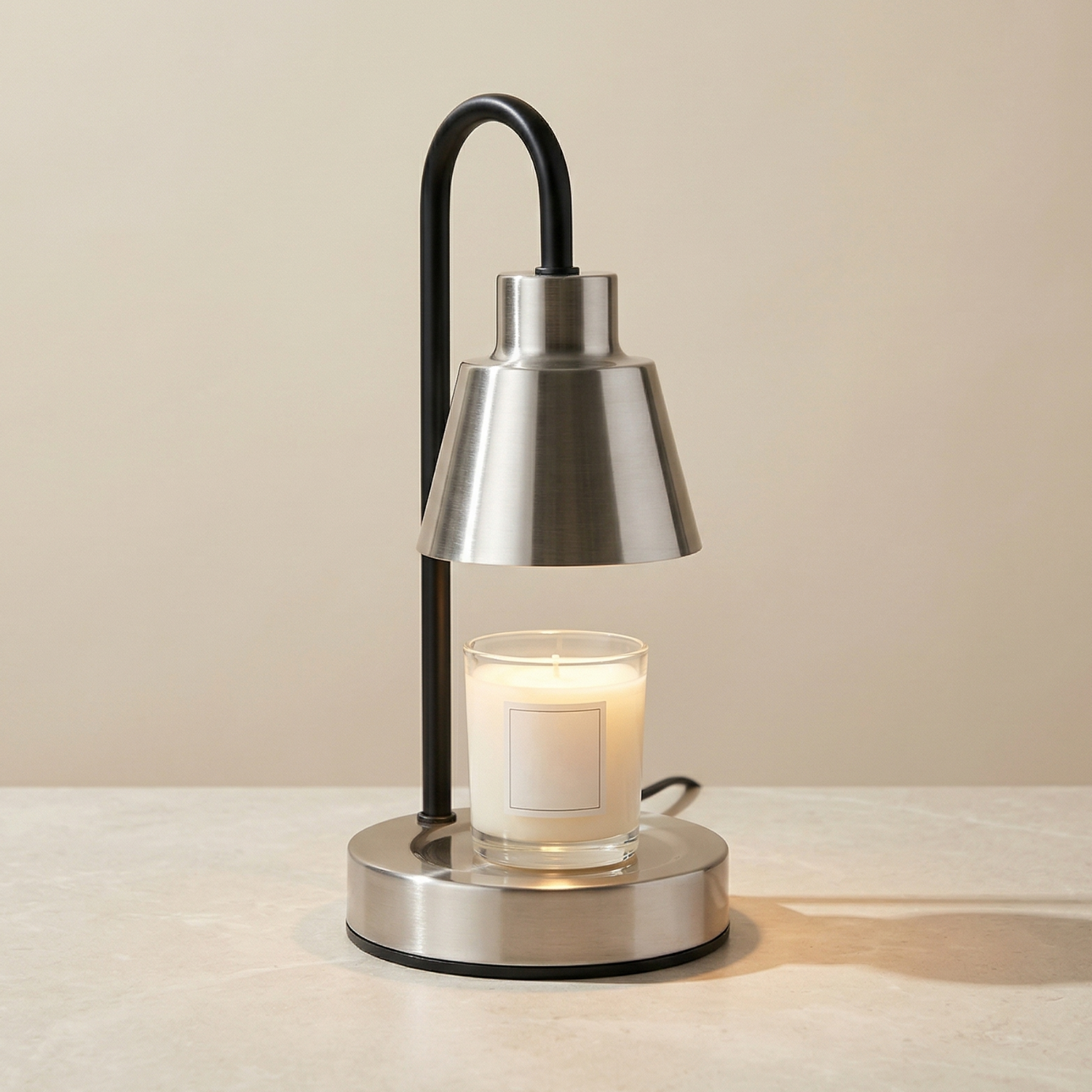 Adjustable Timer Candle Warmer Lamp Wax Melt Lamp with Dimmer Nordic Metal Candle Lamp Aromatherapy Night Light Candle Heater for Bedroom Desk Home Decor