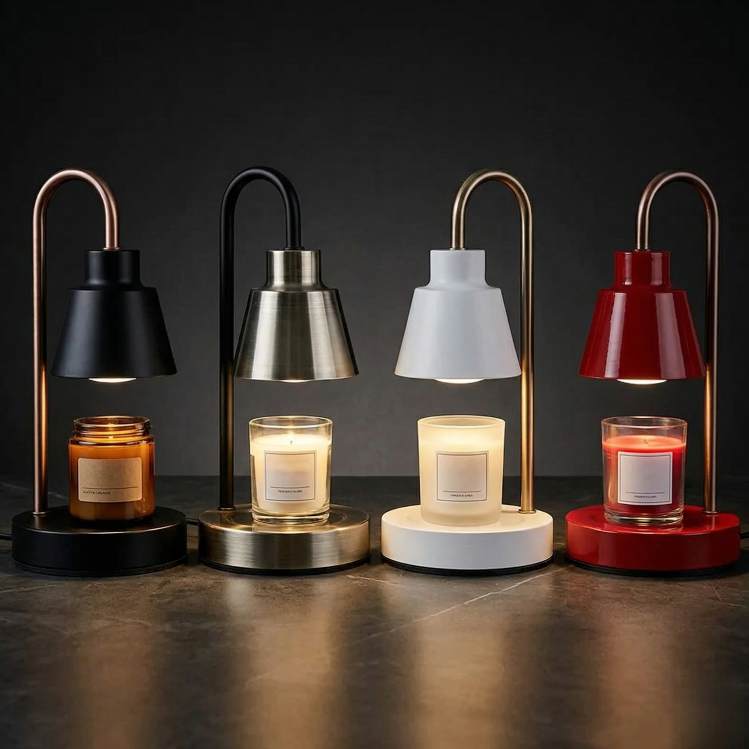 Adjustable Timer Candle Warmer Lamp Wax Melt Lamp with Dimmer Nordic Metal Candle Lamp Aromatherapy Night Light Candle Heater for Bedroom Desk Home Decor