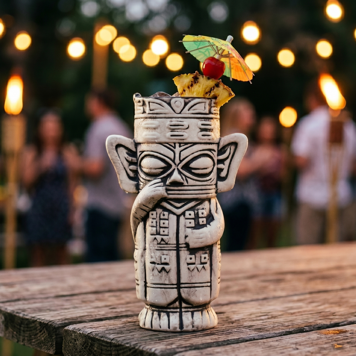 Ancient Shaman Tiki Mug - 500ml Ceramic Tribal Cocktail Cup, Mystic Bar Glass for Home Tiki Bar