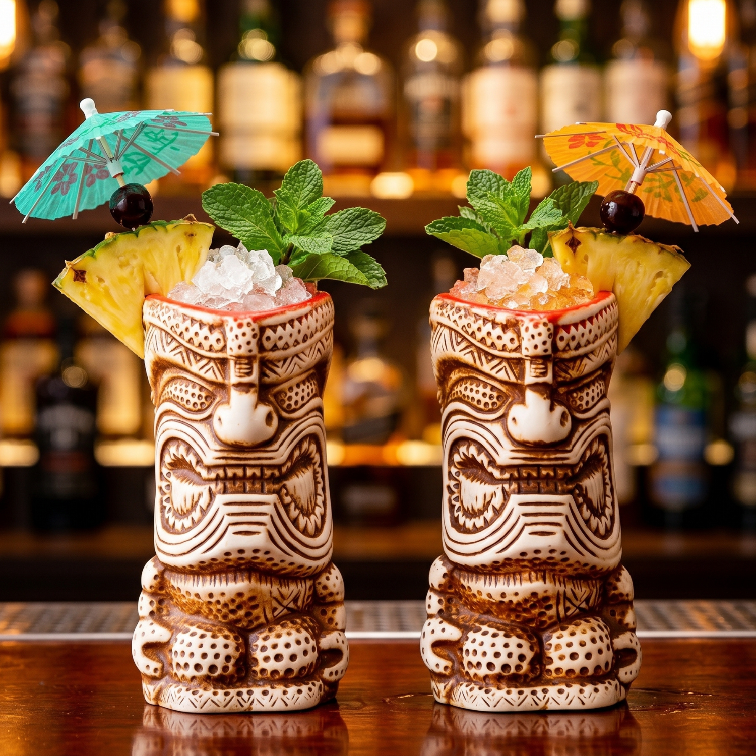 Aztec Tiki Mug - 350ml Ceramic Tribal Cocktail Cup, Hand-Carved Bar Glass For Tiki Bar, Unique Glassware Home Bar