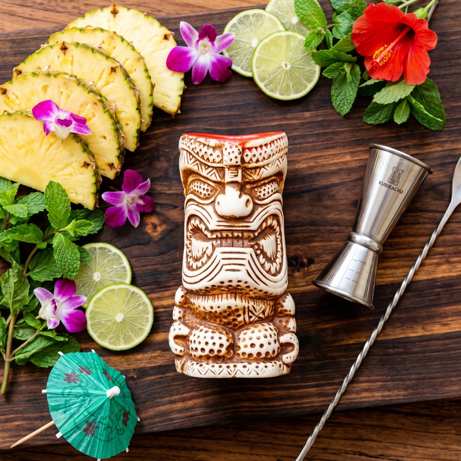 Aztec Tiki Mug - 350ml Ceramic Tribal Cocktail Cup, Hand-Carved Bar Glass For Tiki Bar, Unique Glassware Home Bar