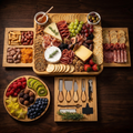 Bamboo Charcuterie Board Set with 3 Storage Drawers & Serving Tray – Expandable Cheese Board with Knife Set & Bowls