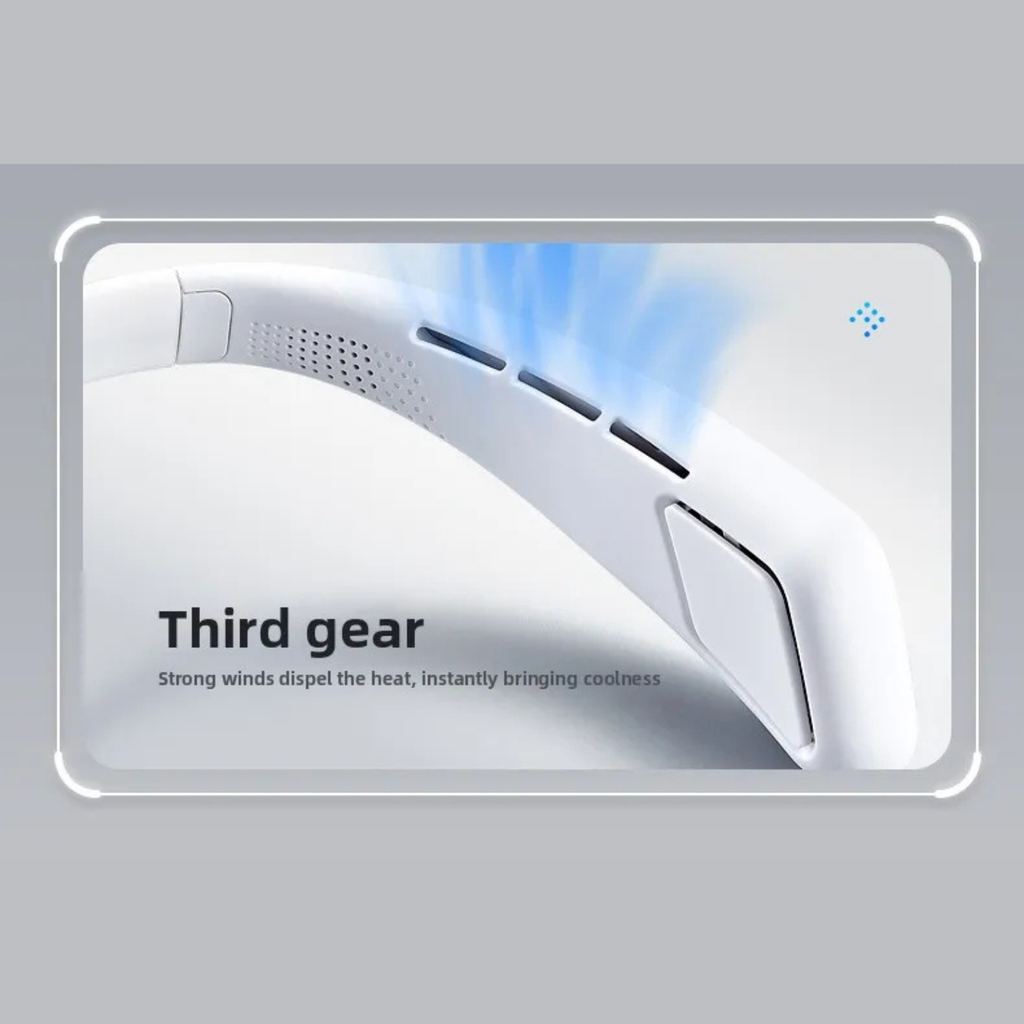White neck fan on Third gear mode, showing speed light and vent panel