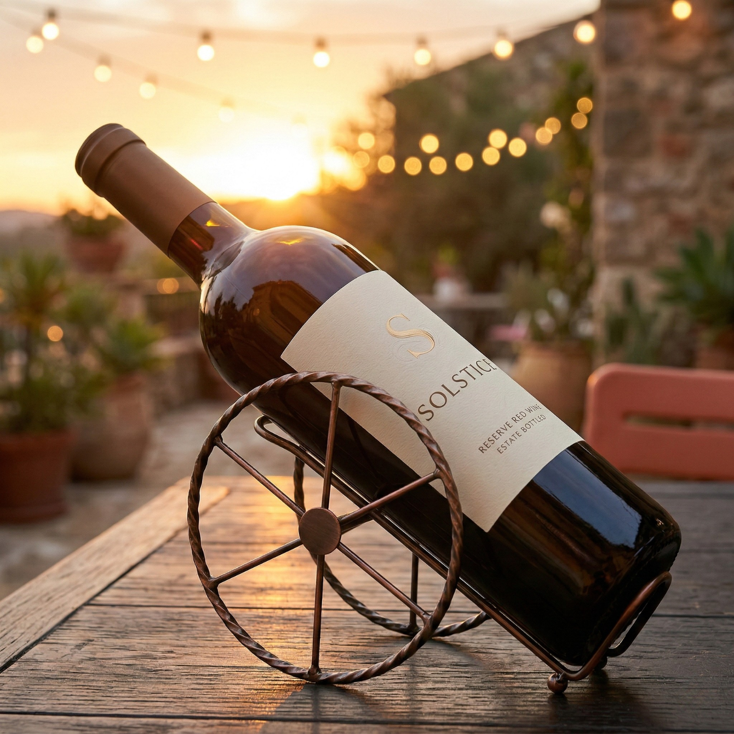 Bronze Iron Wine Rack Holder - Turret Cannon Bottle Stand for Home Bar & Restaurant | Space-Saving Decorative Display