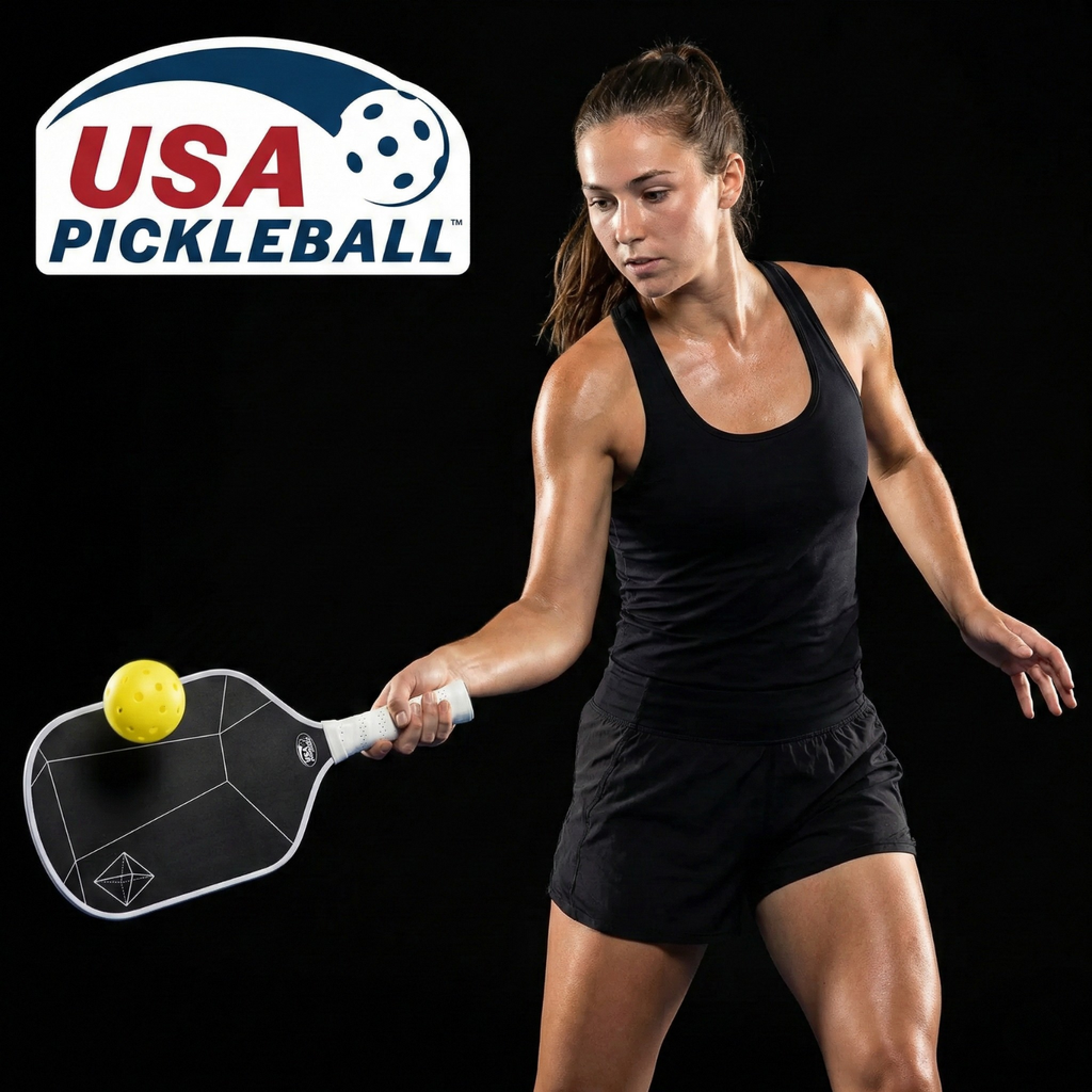 Carbon Fiber Pickleball Paddle (Black or White) – Lightweight Control Paddle with Textured Grip, USA Pickleball Approved