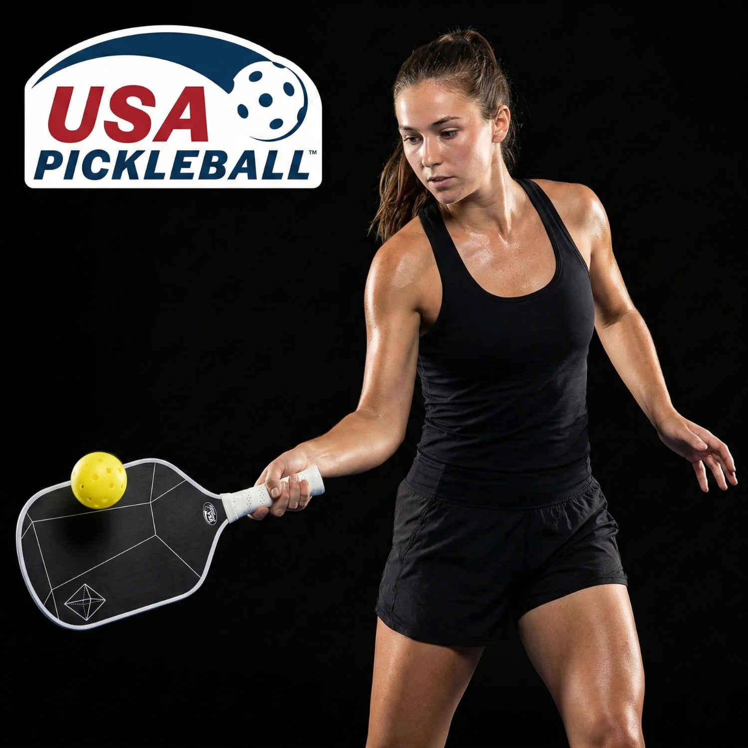 Carbon Fiber Pickleball Paddle (Black or White) – Lightweight Control Paddle with Textured Grip, USA Pickleball Approved