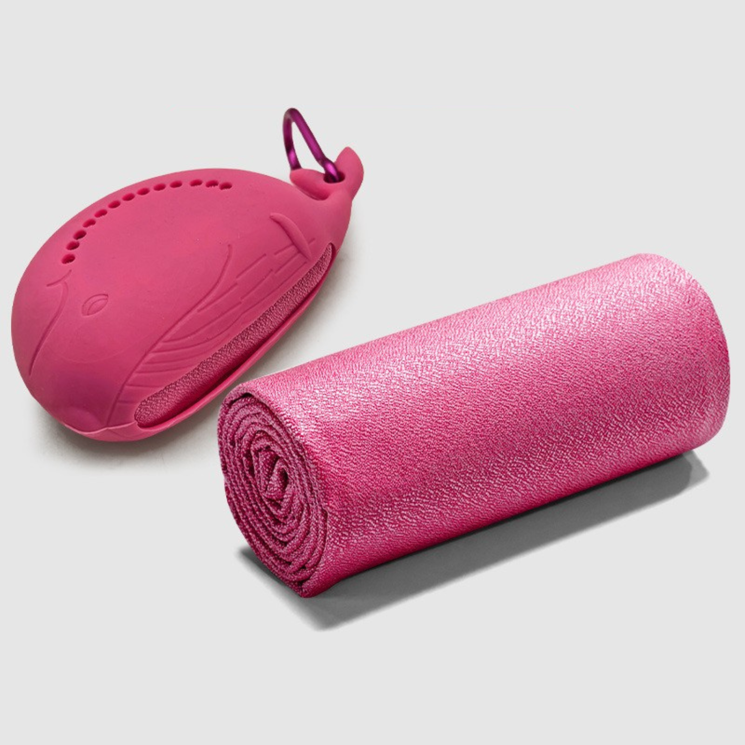 Cooling Microfiber Sports Towel with Whale Clip, Quick-Dry Sweat-Absorbing Gym & Workout Towel, Lightweight Travel Fitness Towel (30×80cm)