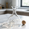 Crystal wine decanter, 1800ml glass; cork stopper and spiral aerator ring