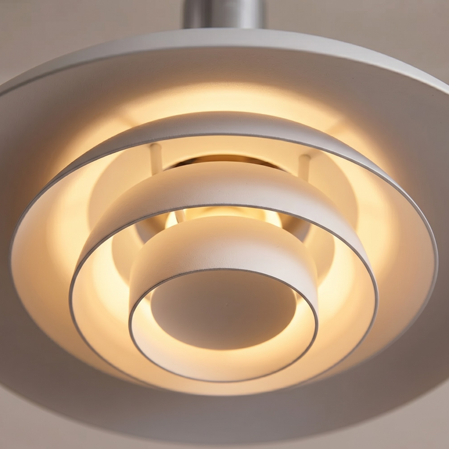 Danish PH5 Style Layered Pendant Light | Modern Minimalist Chandelier | Black or White | Dining Room Kitchen Island Iron Ceiling Light