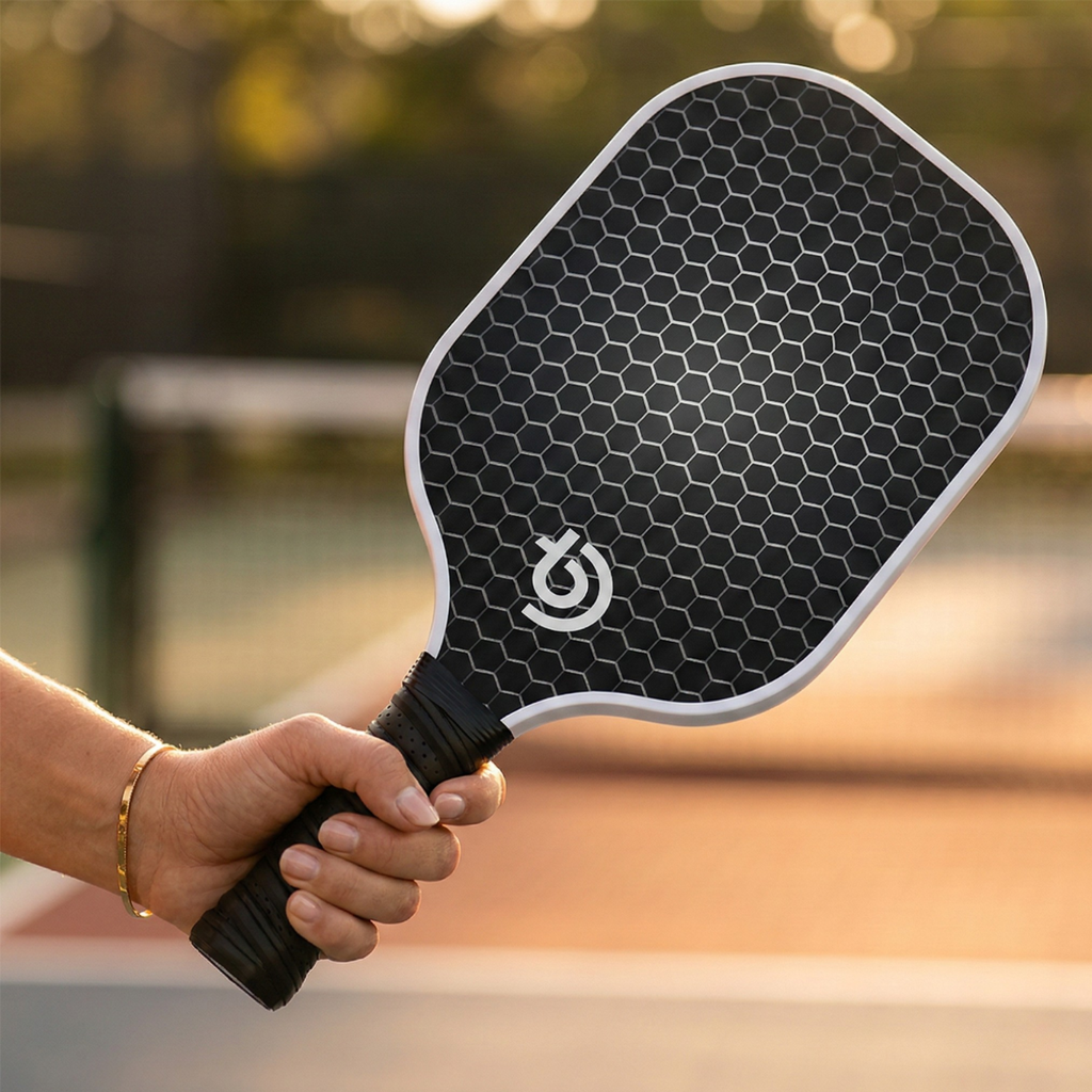 Fiberglass Pickleball Paddle Set with Honeycomb Core – 2 Paddles, 4 Balls & Carrying Bag (Blue or Grey)