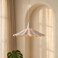 French Pleated Ceramic Pendant Light | Vintage Lotus Ruffle Shade | Bedroom Restaurant Hanging Lamp | Cottagecore Aesthetic Ceiling Light
