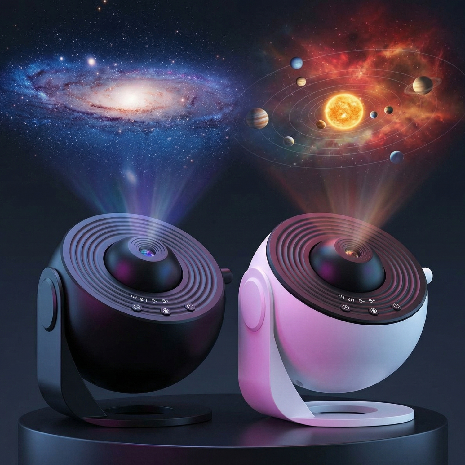 Galaxy Star Projector Lamp with 13 Film Discs – 4K HD Rotating Night Light, Remote Control, USB LED Nebula Projector (Black & White)