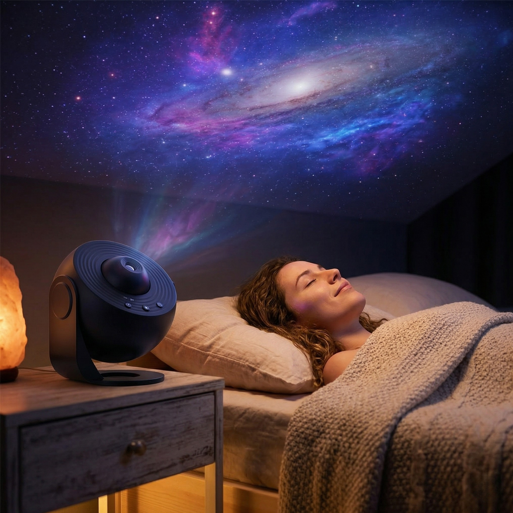 Galaxy Star Projector Lamp with 13 Film Discs – 4K HD Rotating Night Light, Remote Control, USB LED Nebula Projector (Black & White)