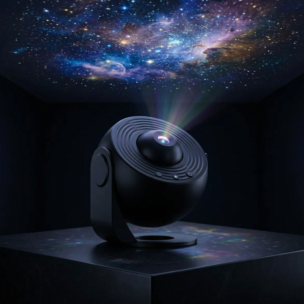 Galaxy Star Projector Lamp with 13 Film Discs – 4K HD Rotating Night Light, Remote Control, USB LED Nebula Projector (Black & White)