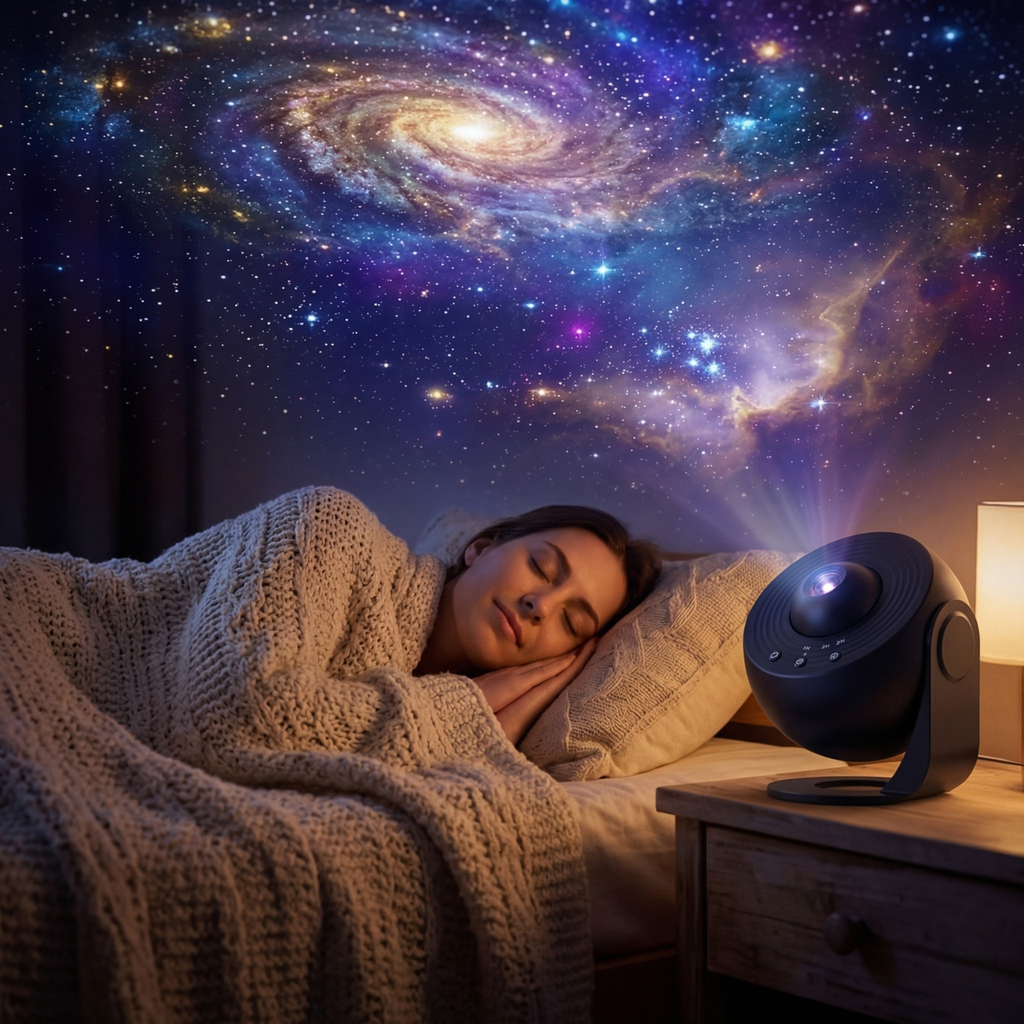 Galaxy Star Projector Lamp with 13 Film Discs – 4K HD Rotating Night Light, Remote Control, USB LED Nebula Projector (Black & White)