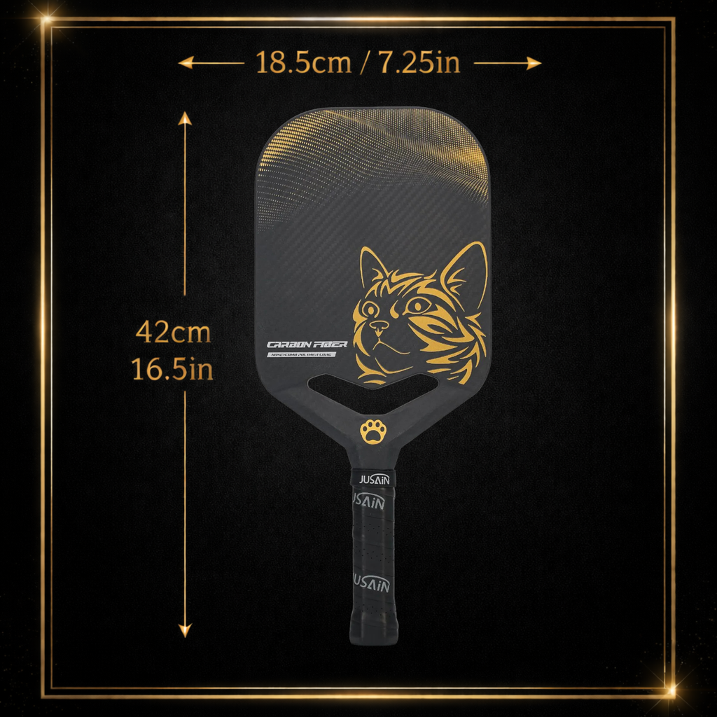 Golden Lynx T700 Carbon Fiber Pickleball Paddle (14mm Honeycomb Core) – Textured Spin Surface, One-Piece Hot Pressed, Lightweight Control Paddle
