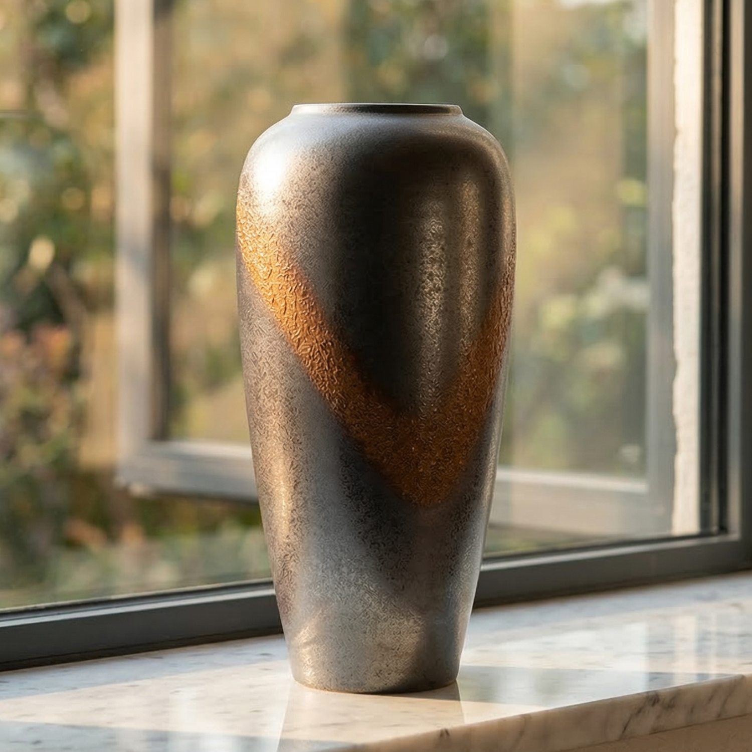Handcrafted Jingdezhen Ceramic Vase – Artisan Charcoal Pottery with Mineral Glaze (3 Sizes)