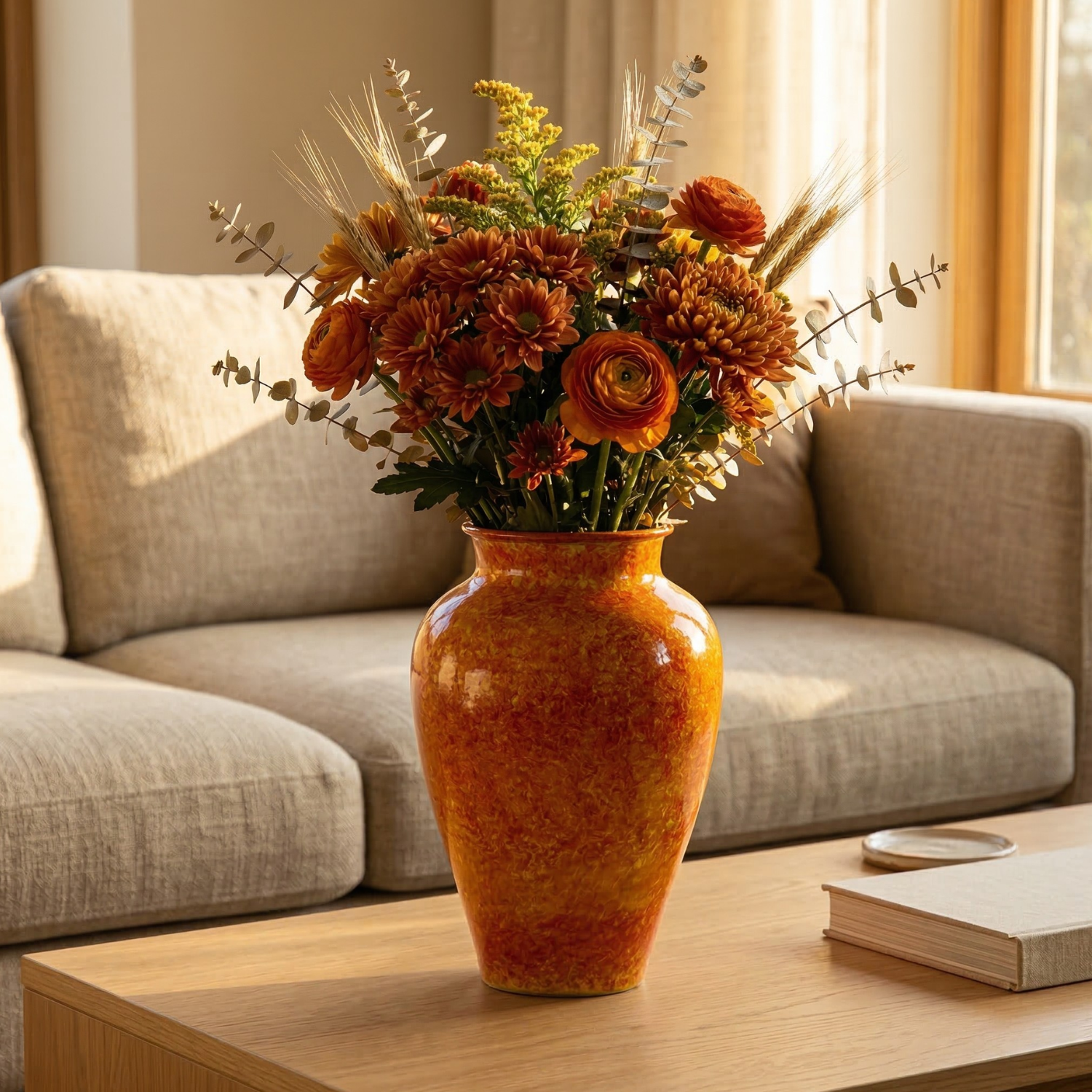 Handcrafted Rustic Ceramic Vase – Large Artisan Pottery Vase for Farmhouse & Modern Home Decor