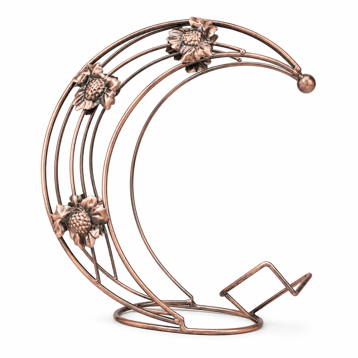 Crescent Moon Iron Wine Bottle Rack