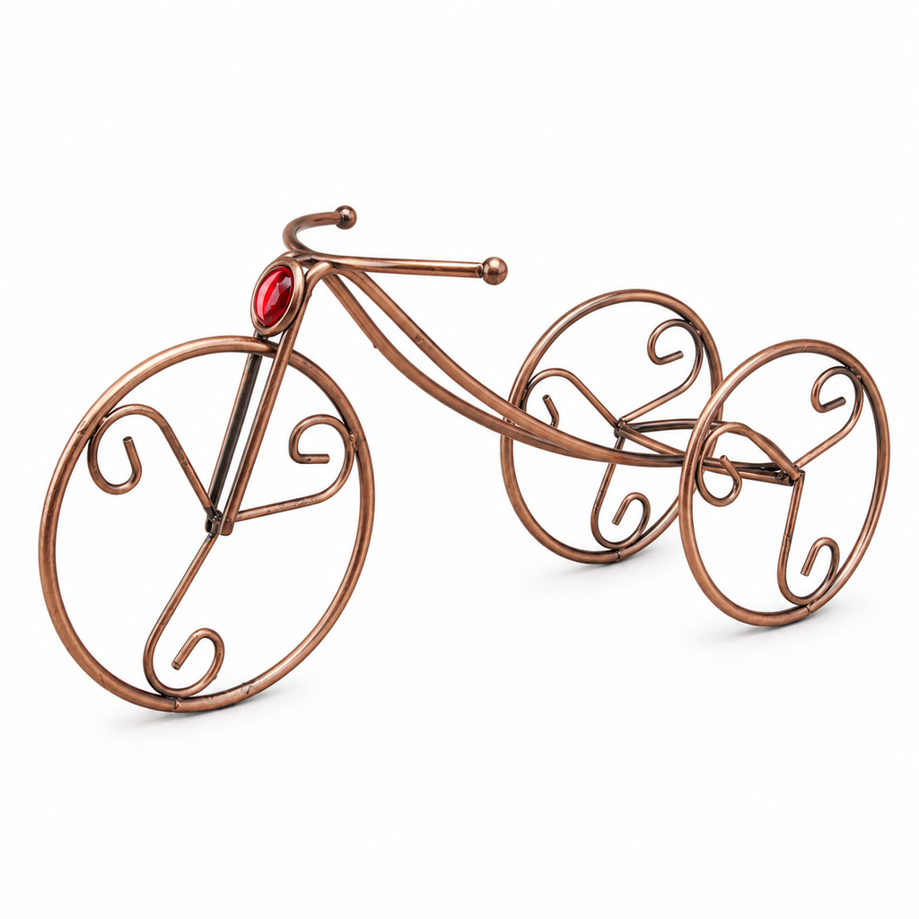 Scroll Wheel Tricycle Iron Wine Bottle Rack