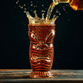 Island Idol Tiki Mug - 550ml Ceramic Cocktail Cup, Coffee Brown or Jade Green Tiki Bar Glassware