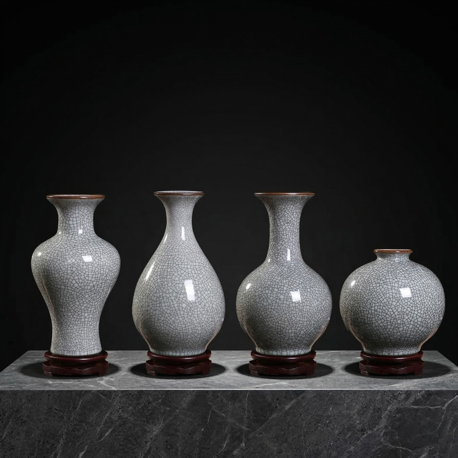 Jingdezhen Crackle Glaze Porcelain Vase – Handmade Chinese Ceramic Art Vase (4 Classic Shapes)