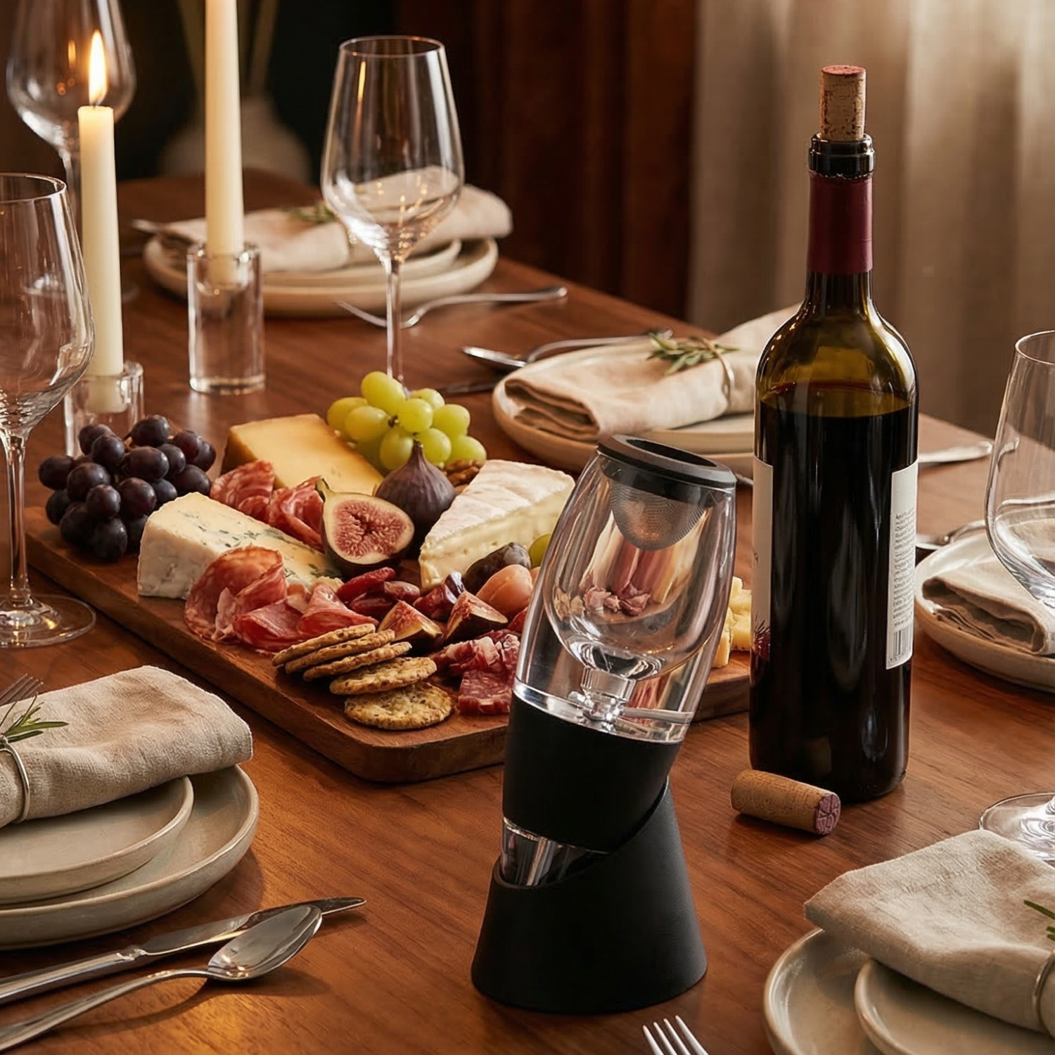 Magic Wine Decanter Aerator Pourer with Stand | Instant Aeration Spout & Sediment Filter | Wine Lover Gift Set