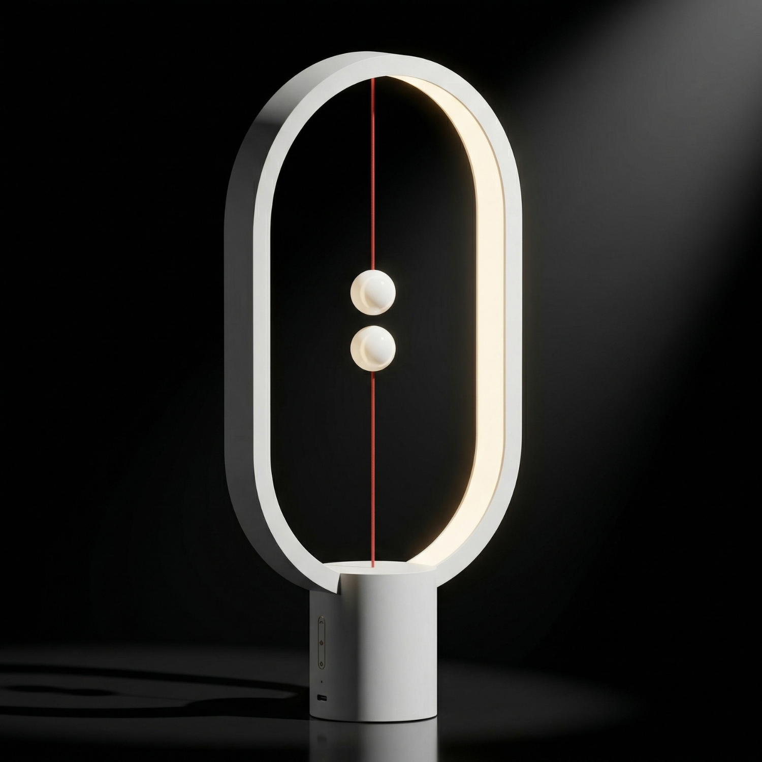 Magnetic Balance LED Table Lamp – Floating Switch Ambient Night Light, Modern Minimalist Desk Lamp (Black, White, Walnut, Pink