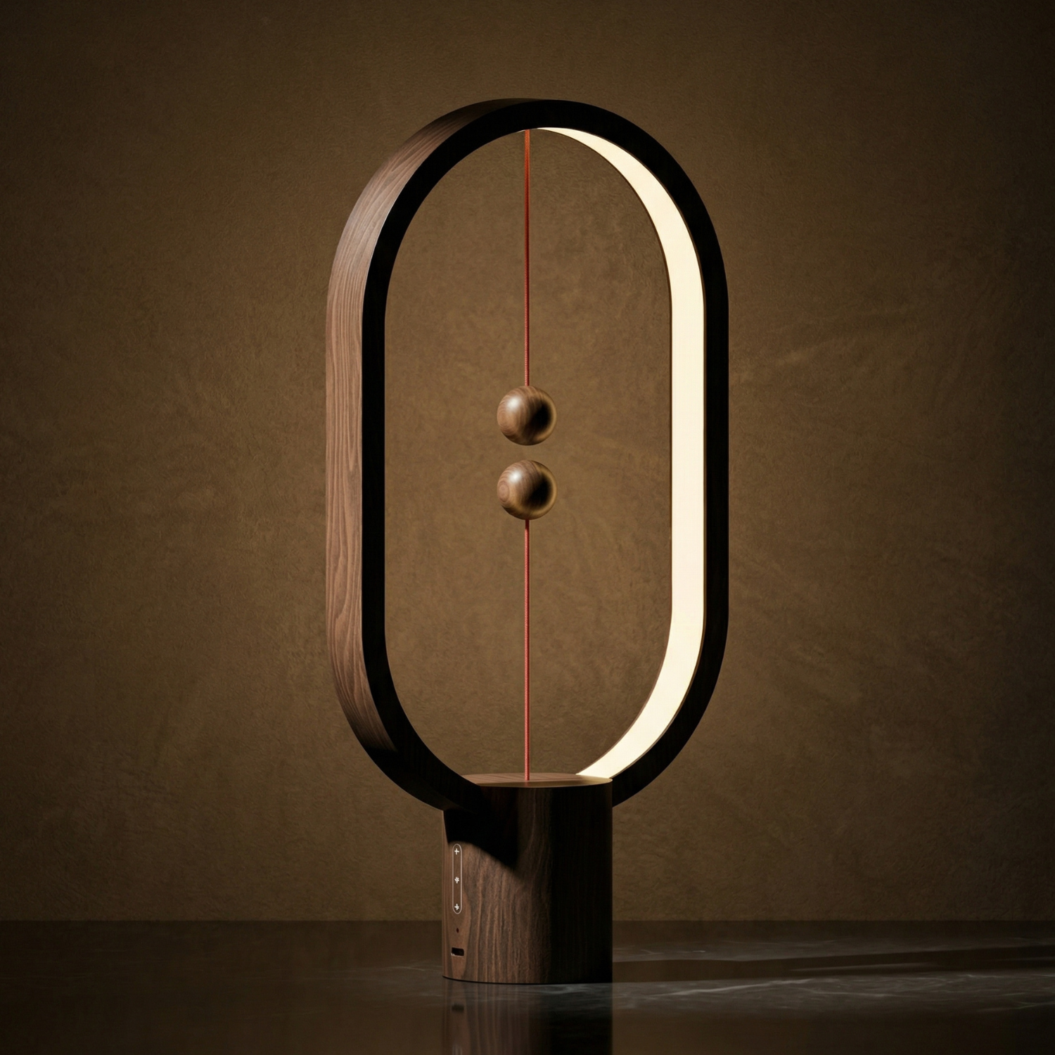 Magnetic Balance LED Table Lamp – Floating Switch Ambient Night Light, Modern Minimalist Desk Lamp (Black, White, Walnut, Pink