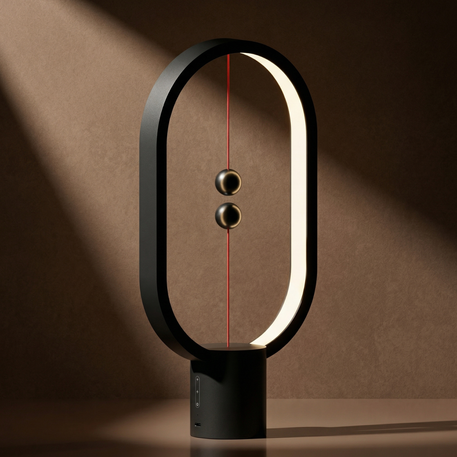 Magnetic Balance LED Table Lamp – Floating Switch Ambient Night Light, Modern Minimalist Desk Lamp (Black, White, Walnut, Pink