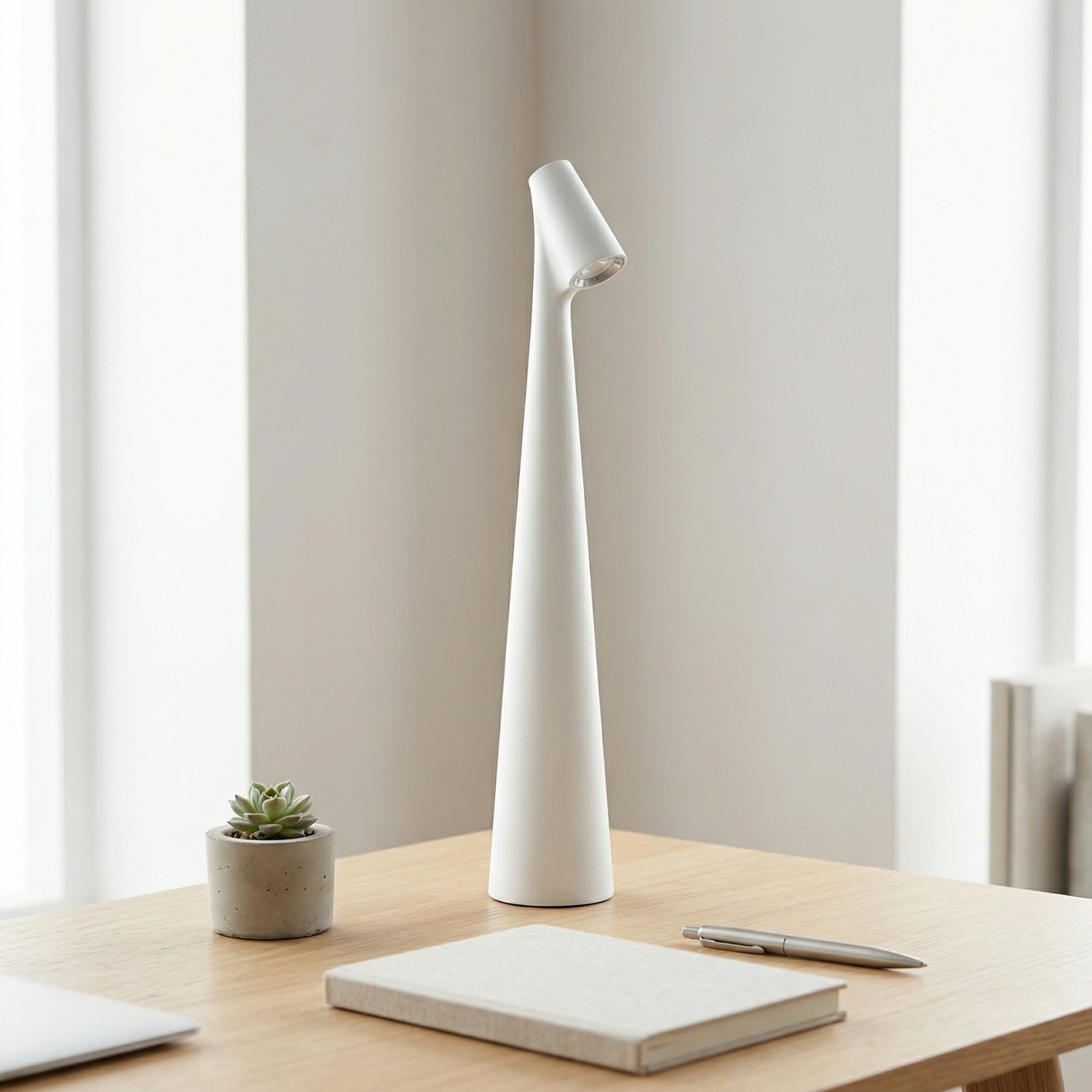 Minimalist Aluminum Rechargeable LED Table Lamp – Touch Control, 3-Level Dimmable Warm Light, Cordless Aluminum 35cm Desk Lamp (Modern Bar & Home Decor)