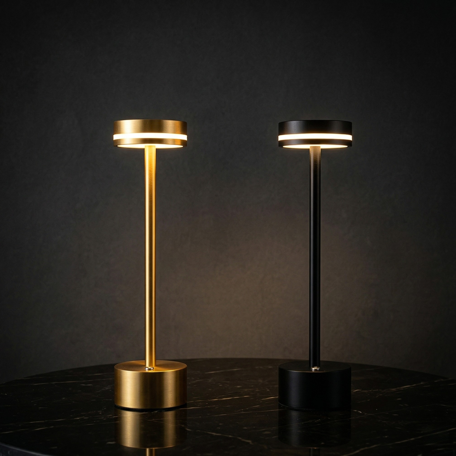 Modern Cordless LED Table Lamp – Dimmable Touch Control Ambient Desk Light, Rechargeable Minimalist Restaurant Lamp (Gold, Black, Silver)
