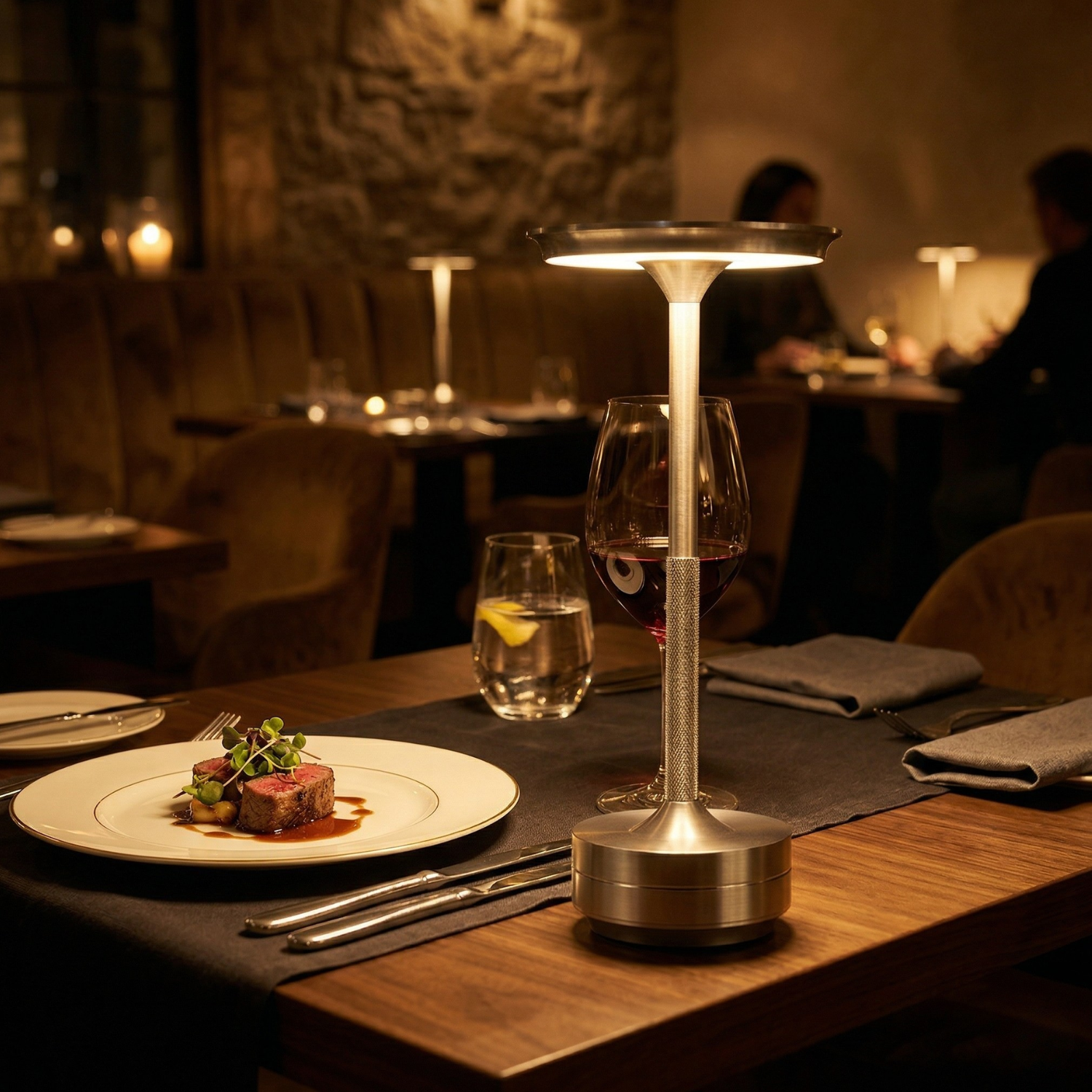 Modern Flying Saucer LED Table Lamp – Rechargeable Touch Control, 3-Color Dimmable Ambient Light (Black, Gold, Silver, Gun Gray)