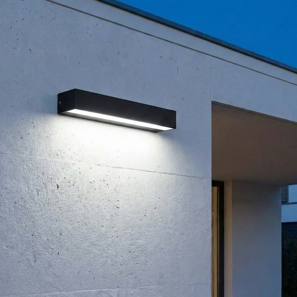 Modern LED Outdoor Wall Light, IP65 Waterproof Aluminum Strip Sconce, Warm Neutral or White Light