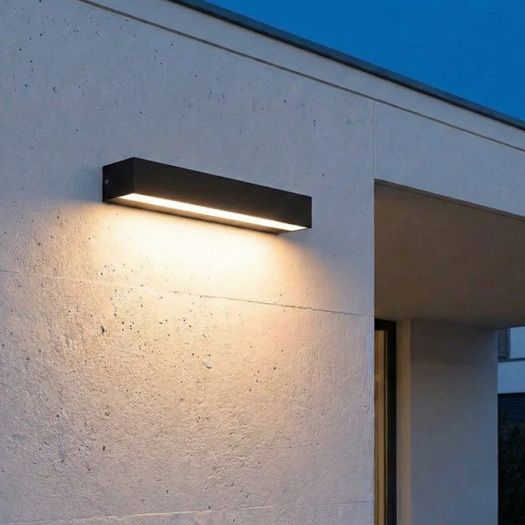 Modern LED Outdoor Wall Light, IP65 Waterproof Aluminum Strip Sconce, Warm Neutral or White Light