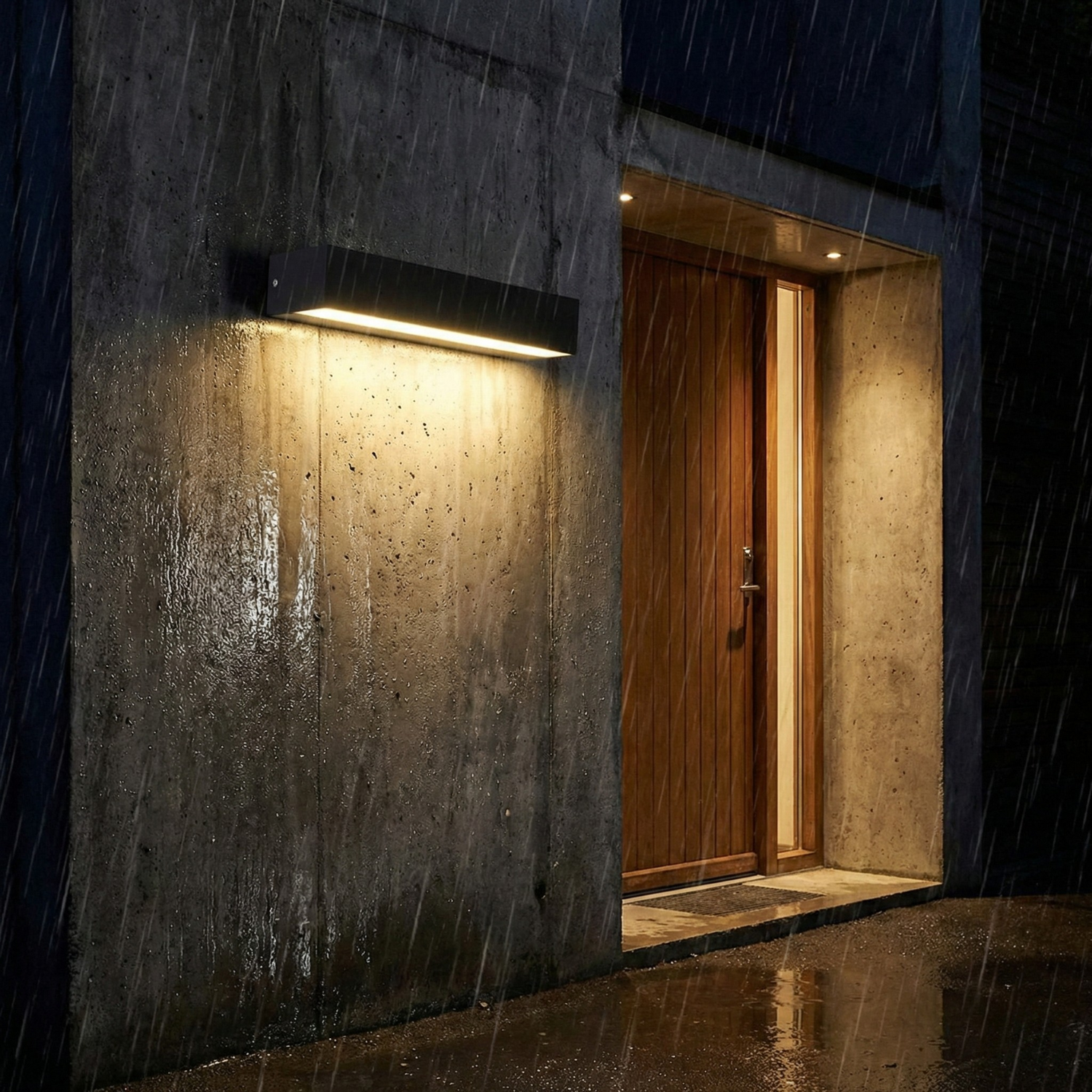 Modern LED Outdoor Wall Light, IP65 Waterproof Aluminum Strip Sconce, Warm Neutral or White Light