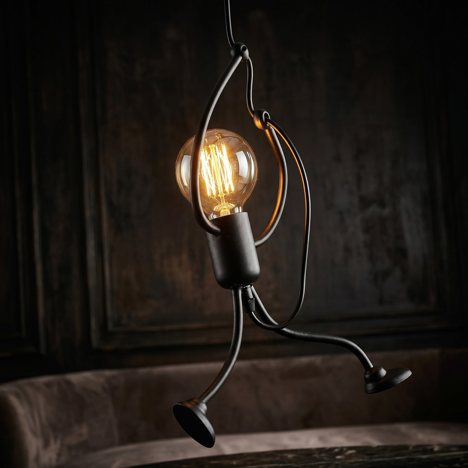 Modern Iron Figure Chandelier Pendant Light Adjustable Hanging Ceiling Light 1 Head or 3 Light Fixture Vintage European Kitchen Island Dining Room Lamp