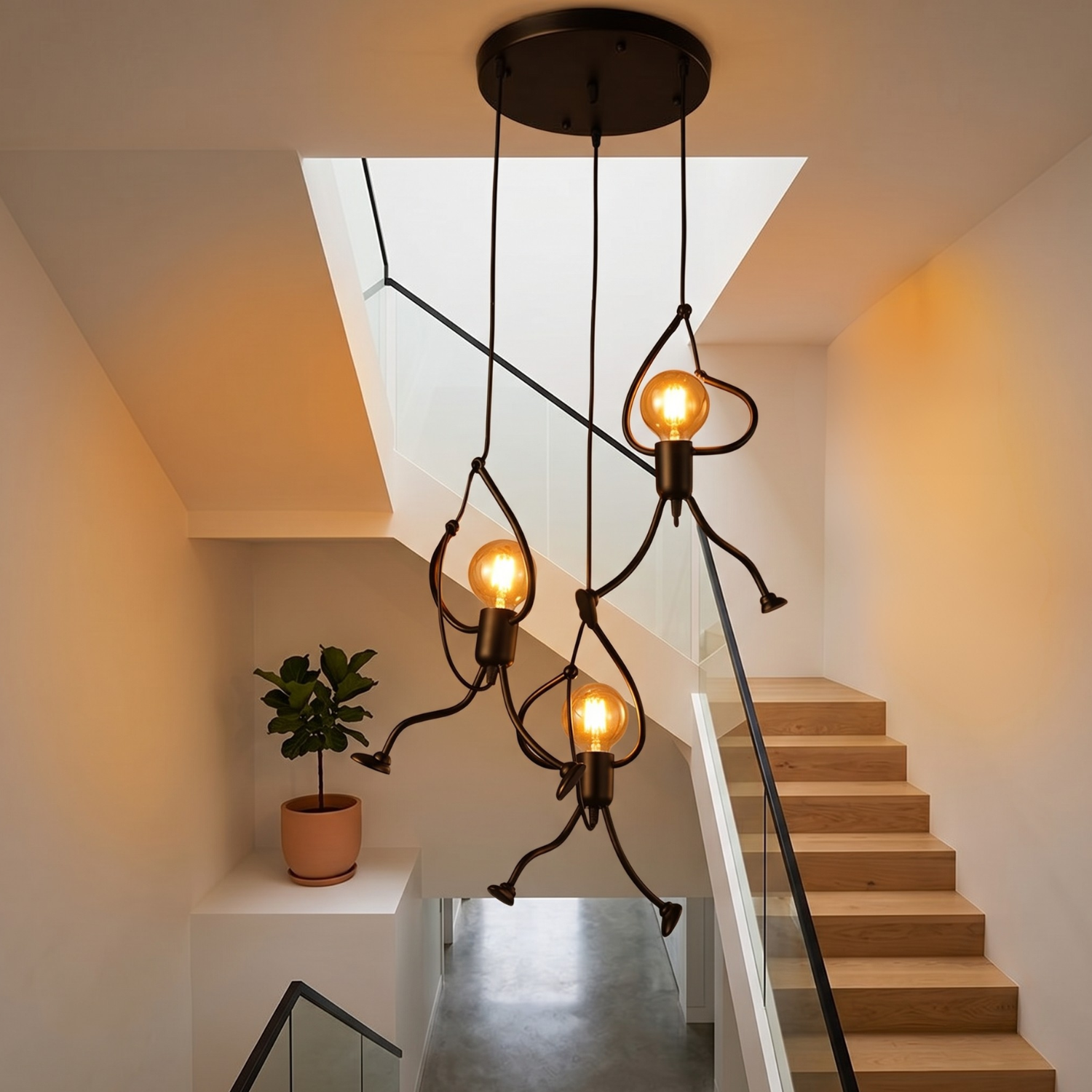 Modern Iron Figure Chandelier Pendant Light Adjustable Hanging Ceiling Light 1 Head or 3 Light Fixture Vintage European Kitchen Island Dining Room Lamp