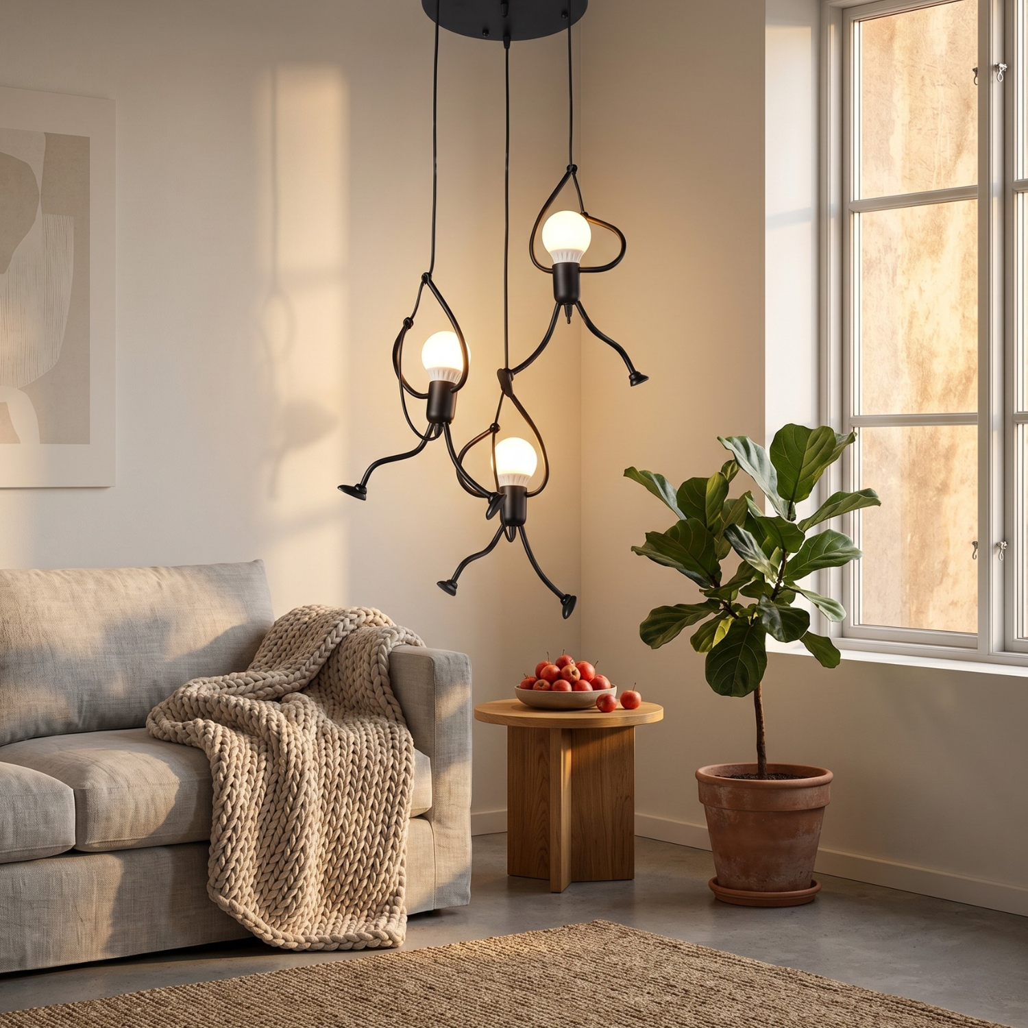 Modern Iron Figure Chandelier Pendant Light Adjustable Hanging Ceiling Light 1 Head or 3 Light Fixture Vintage European Kitchen Island Dining Room Lamp